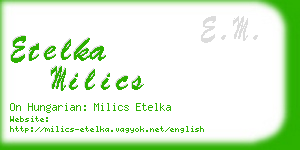 etelka milics business card